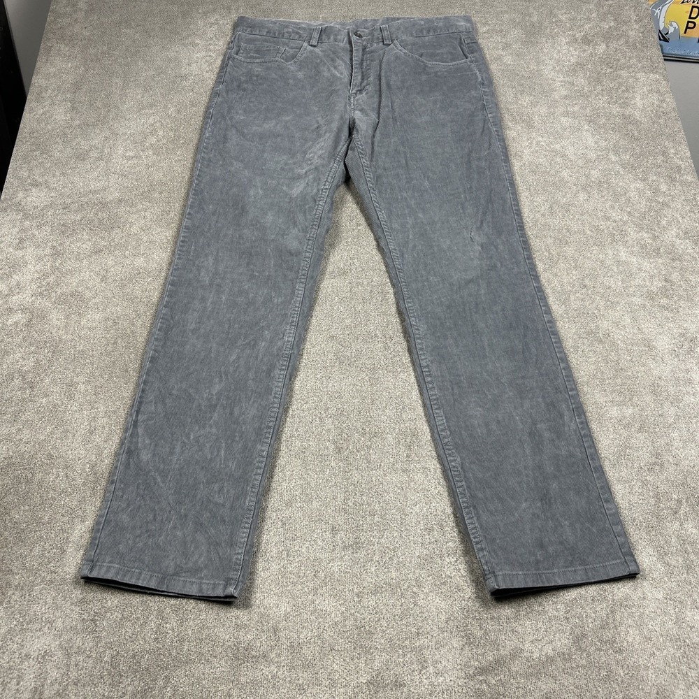 Brooks Brothers Pants Mens 34 x 32 Gray Corduroy 5 Pocket Chino Casual Stretch